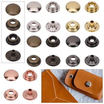 10mm 4 Part Press Studs Snap Fasteners Button for Sewing Leather Craft Clothing - Image 1 of 4