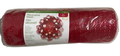 FLORA CRAFT Decorative Mesh Cobalt Red 10" x 10 Yds. - Image 1 of 4