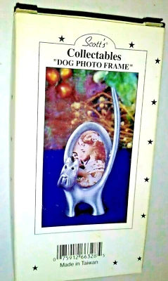 Dog Photo Frame Gray Scottie Dog figure Photo Frame by Scott's Collectible 4 1/2 - Image 1 of 4