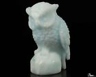 5.0" Blue Aragonite Carved Crystal Owl, Realistic