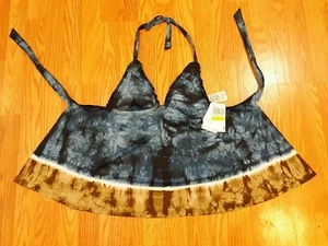 LUCKY BRAND Blue wrap around Bathing suit top size Medium INK - Picture 1 of 8