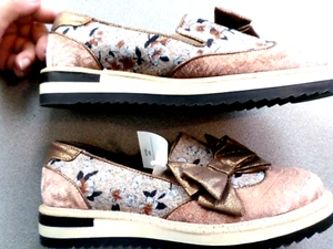 RUBY SHOO FLOWER PRINT & VELVET SLIP ON LOW HEEL SHOES SIZE 6 NEW £60 TAG - Picture 1 of 6