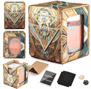 Yugioh TCG Millennium Puzzle Gold 100 Card Deck Box w/ Ace Monster Display  - Picture 1 of 1