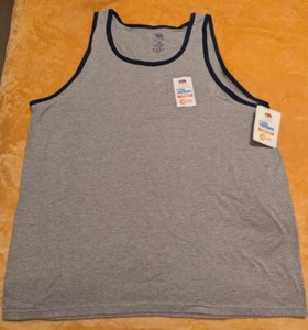 Fruit Of The Loom Men Platinum Tank Top L (42-44) Dual Defense Gray/Navy - Picture 1 of 8