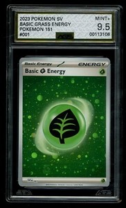 2023 Pokemon SV Pokemon 151 Holo Basic Grass Energy #001 AGS 9.5 MINT+
