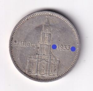 Moneta srebrna marka 5 marek Rzeszy 1934 E Kościół z datą nsw-lipsk