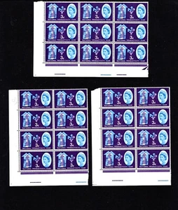 1962 NPY FLAW LAKE IN YORKSHIRE SG 633D CAT £105 MARGINAL BLOCKS X3 MNH STAMPS - Bild 1 von 1