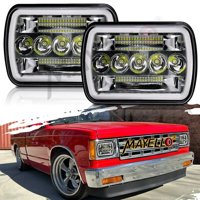 Par de faros LED halo DRL ámbar alto/bajo para Chevy S10 82-97 5x7 7x6 Foto 1 de 4