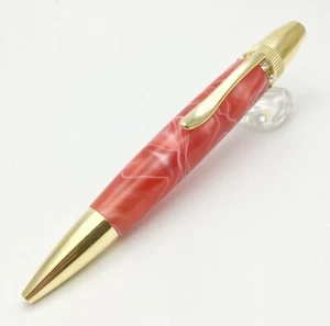 Gifu Swarovski Ring Top Acrylic Pen Japanese Ballpoint pen Red Handcraft Japan - Picture 1 of 9