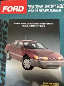 Chilton Ford Taurus y Mercury Sable 1986-92 manual de reparación con aspiradora de cableado - Imagen 1 de 9