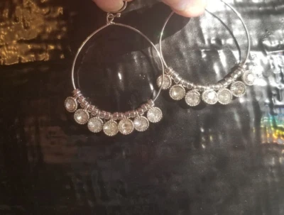 NUEVO SIN ETIQUETAS Park Lane Tono Plata Pendientes Colgantes Estrás Foto 1 de 4