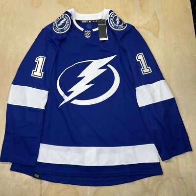 NUEVA CAMISETA LG 52 Tampa Bay Lightning Adidas Home Blue #1 Kensinton Foto 1 de 4