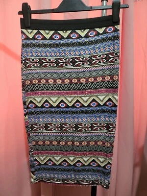 LADIES COLOURFUL SKIRT STRETCHY STRAIGHT SIZE 10 SELECT - Image 1 of 4