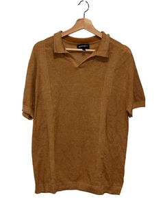 Camisa polo tejida manga corta de lino texturizado tostado medio Bonobos para hombre - Imagen 1 de 9