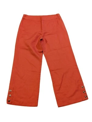 Pantalones Cortos Nomadic Traders Deadstock Nuevos con Etiquetas 4 Coral Naranja Botón Cremallera Lino Viaje Foto 1 de 4
