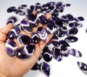 Natural Purple Amethyst Lace Agate Cabochon Gemstone Lot 250Cts/6pcs Cheap Price - Picture 1 of 7