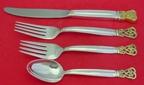 Celtic Weave Gold by Towle Sterling Silver Regular Size Place Setting(s) 4pc Cover