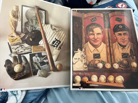 Ty Cobb & Christy Mathewson & Lou Gehrig 1993 MLB Poster Print Collages Cover