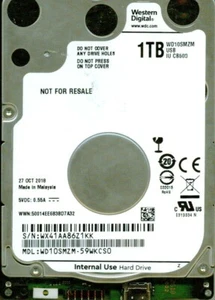 WD10SMZM-59WKCS0, USB-C WESTERN DIGITAL SATA 1TB WX41 OCT 2018 - Picture 1 of 1
