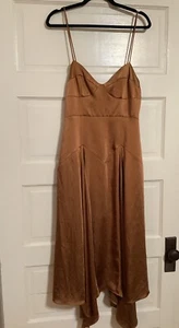 Free People Size 6 Dea Dress Fame and Partners MSRP$298 Copper Stretch Satin - Picture 1 of 11