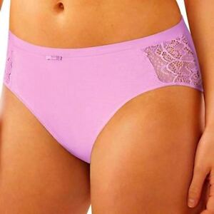 Bali Cotton Desire Hi-cut Brief Panty w Lace DFCD62 CD62 Pink Quartz 6 M FREE S&