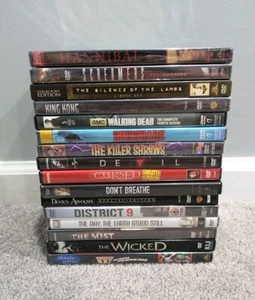 16 Lot DVD Horror Brand New & Used Movies Silence Lambs Cursed Wicked Mist Devil - Picture 1 of 7
