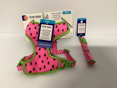Arnés y collar ajustable Top Paw para perro cómodo rosa sandía talla pequeña nuevo  Foto 1 de 2