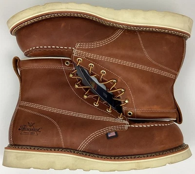 Botas de trabajo Thorogood 804-4200 para hombre de 6" de cuero sin usar, puntera de seguridad de acero, talla 11,5 EE Foto 1 de 4