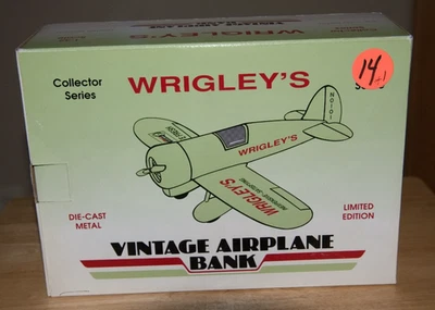 Wrigley's Limited-Edition 1992 Airplane Diecast Metal Coin Bank w/Original Box - Image 1 of 4