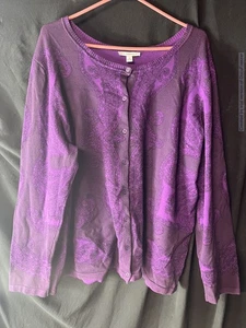 Isaac Mizrahi Live! Paisley Printed Cardigan Size 3XL - Picture 1 of 8