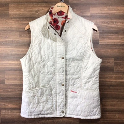 Chaleco acolchado Barbour crema “Liddesdale” con forro de casa de campo talla 12 en muy buena condición Foto 1 de 4