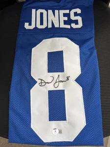 Daniel Jones Autographed Signed Blue Custom Jersey Beckett Cert New York Giants - Picture 1 of 4