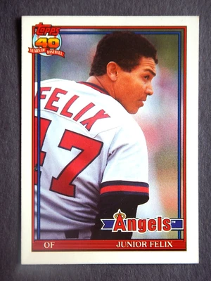 Junior Felix #40T  Topps Traded 1991 Baseball Card (California Angels) - Image 1 of 2