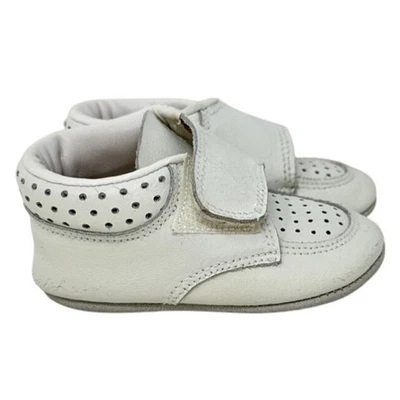 Angel Baby Shoes White Perforated size 1 Leather Infant Soft Sole Sneakers with - Image 1 of 4