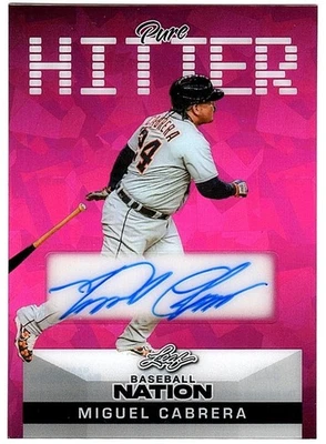 Miguel Cabrera 2025 Leaf Baseball Nation Pure Hitter Pink Crystals AUTO 3/5 - Image 1 of 2