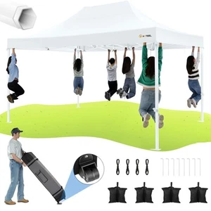 10x15 Heavy Duty Pop Up Canopy Tent for Parties Event Wedding Commercial Inst... - Picture 1 of 9