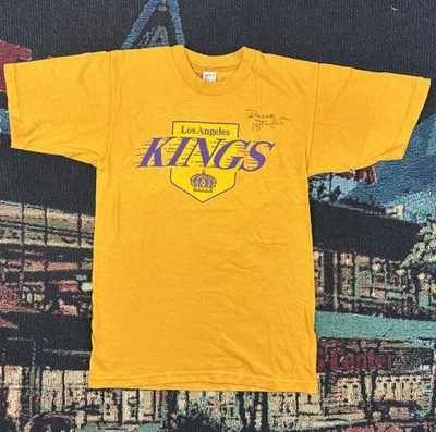 Camiseta Vintage Años 70 Los Angeles Kings Firmada Dave Taylor #18 Juvenil XL Amarilla Foto 1 de 4