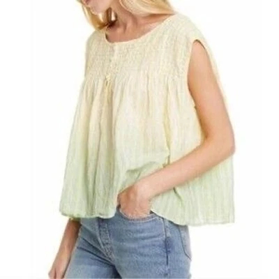 Camiseta sin mangas Henley We the Free Free People de algodón ombre amarillo a verde  Foto 1 de 4