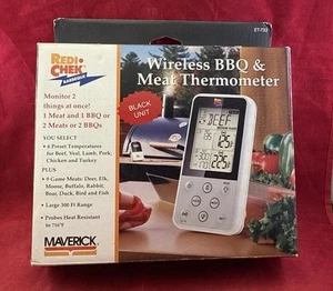Maverick REDI CHEK Wireless BBQ and Meat Thermometer - ET-733- Black Unit - Picture 1 of 8