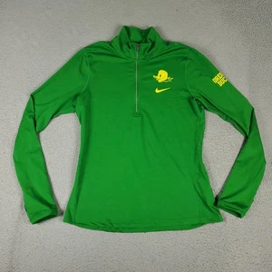 Nike Oregon Ducks Sweater Womens Medium Green 1/4 Zip Lightweight Running - Picture 1 of 11