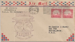 1936 New York, NY to Frankfurt, Germany Hindenburg Zeppelin Flight (66031) - Picture 1 of 2