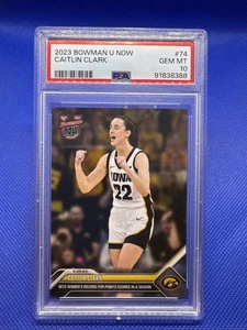 CAITLIN CLARK 2023 BOWMAN U NOW #74 PSA 10 MINT HAWKEYES WOMEN'S POINT RECORD - Picture 1 of 3