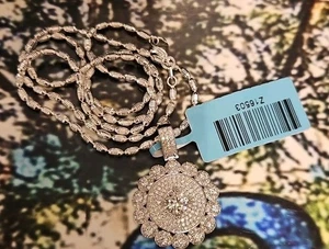 Moissanite 2.8 CTW VVSD Pendant w/ 20" 2.2mm Barrel Necklace 925 Sterling Silver - Picture 1 of 4