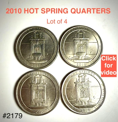 2010-P Hot Springs National Park Quarters • Lot of 4 Clean Circulated Coins - Image 1 of 2