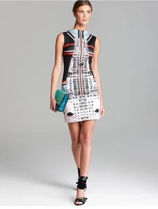 CLOVER CANYON Metropolis City Neoprene Dress in Multi S European City - Picture 1 of 7