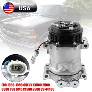 A/C AC Compressor W/ Clutch For 1996-99 Chevy K1500 2500 3500 GMC Yukon CO 4440C - Picture 1 of 9
