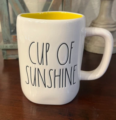 COFFEE MUG - CUP OF SUNSHINE by Rae Dunn Magenta Artisan Yellow Inside - Image 1 of 4