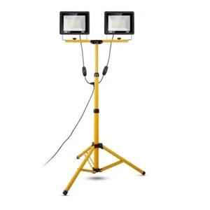 Arbeitsleuchte mit Ständer 10000 Lumen LED Licht 100W Doppelkopf mit 14 Fuß Netzkabel - Bild 1 von 5