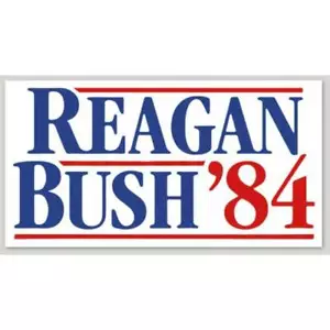 Ronald Reagan George HW Bush 3x6 Replica 1984 President Bumper Sticker - Picture 1 of 1