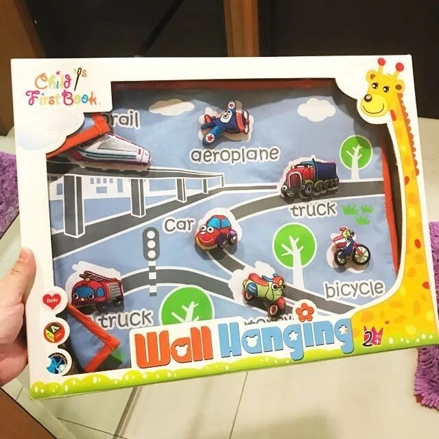 Tabla de pared de fieltro hecha a mano para transporte/vehículos aprendizaje/estera de juego colgante  Foto 1 de 4